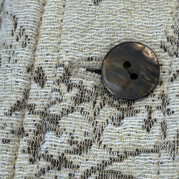 J Jill Womens Blazer Large Beige Floral Pockets Button Up Tapestry Church Office - Picture 8 of 12